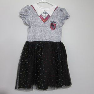 Harry Potter Hermione Girls Tulle Costume Dress Hogwarts M 7/8 Gray Black